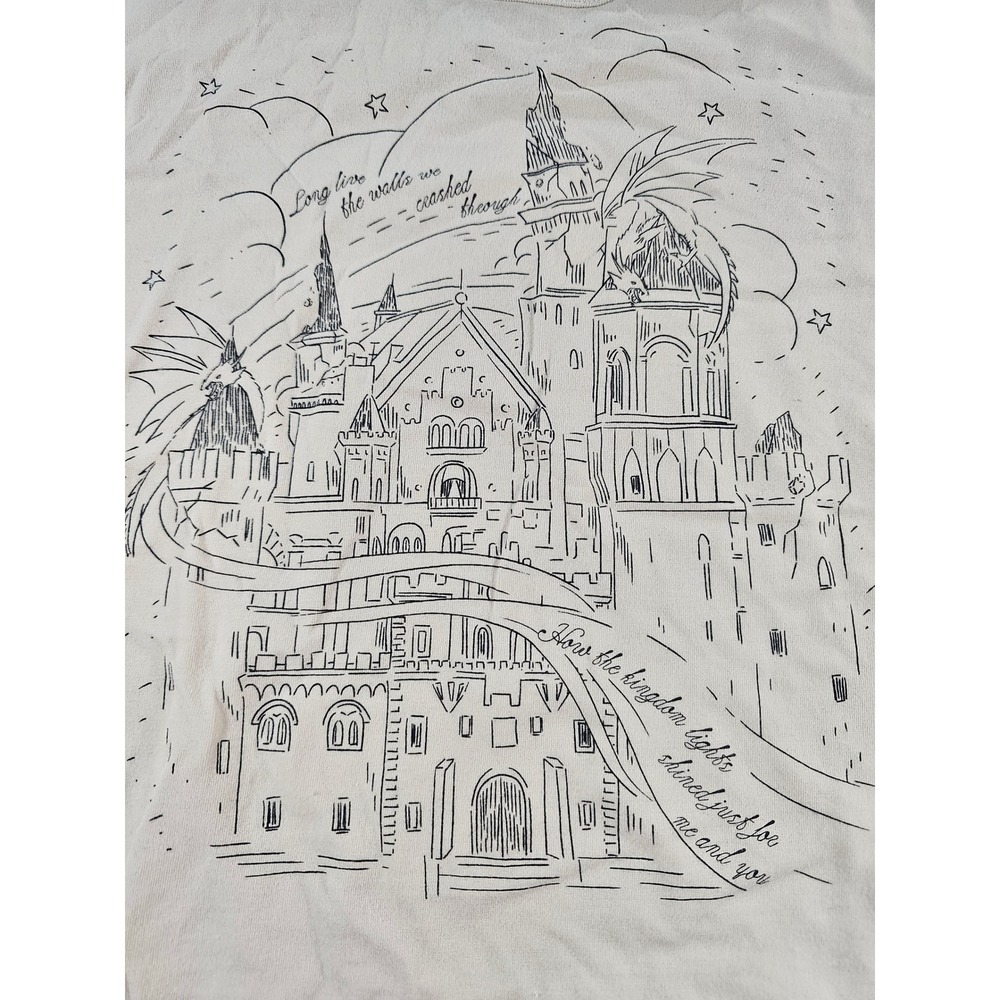 Taylor Swift Graphic Tee Women Fitted XL Beige Long Live Castle Speak Now TV - Picture 2 of 5